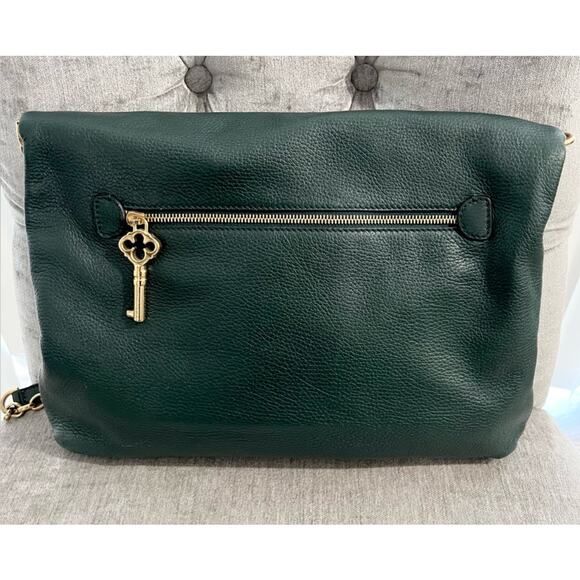 Dolce and Gabanna Fold Over Pebbled Leather Dark Green - Picture 4 of 13